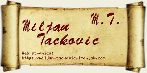 Miljan Tacković vizit kartica